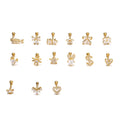 ZUOLA Luxury Piercing Titanium 18K Gold Plated Shiny CZ Heart Star Design Screw Back Stud Ear Cartilage Earring Daily Wear