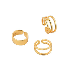 Simple Double Line No Piercing Ear Cuff Earring for Women Men Ear Clip Punk Rock Jewelry