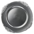 Custom Antique Round Plastic Victorian Chargers Plates with Embossed Rim for Dining Serving Table Dinner Supplies