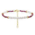 MPB02 Purple Mica Freshwater Pearl Beads Natural Gemstone Jewelry Purple Mica Beads Gift 925 Silver Bracelet