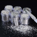 Shimmer Flash B0101 Pure Silver Nail Glitter Powder Ultra-Fine High Sparkle White Silver Glitter for Christmas Nail Craft