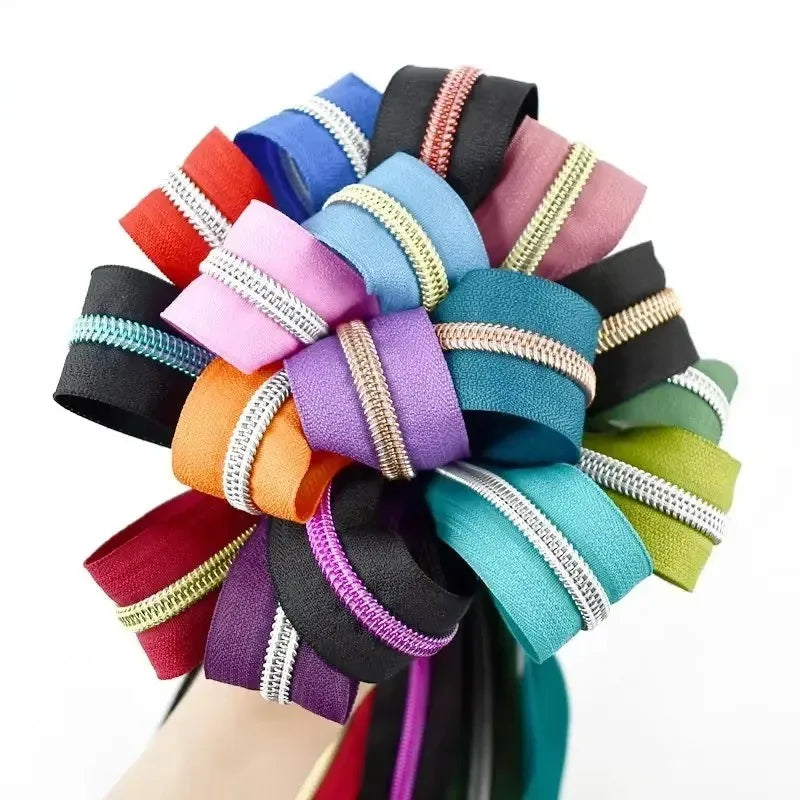 Deepeel ZA438 5# Nylon Roll Zipper Garments Home Textiles Sustainable Rainbow Tooth Plastic Sewing Accessories Bags Shoes