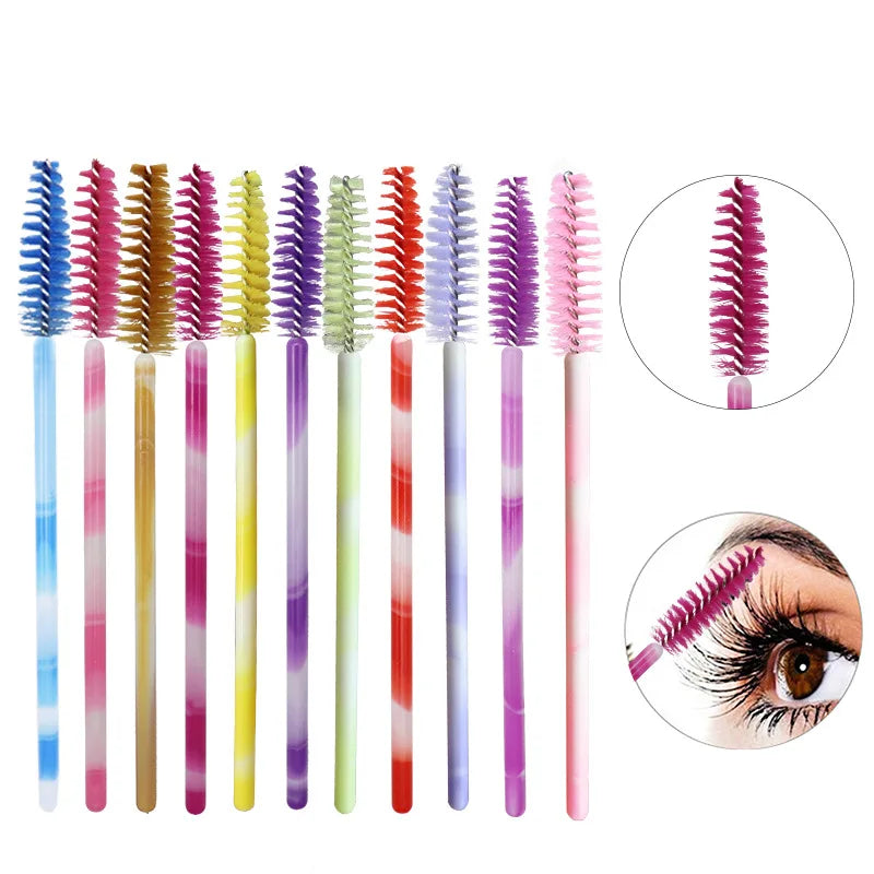 Disposable Professional Makeup Brushes for Eyelash & Eyebrow Comb Smudge Brushes Mascara Wands Eye Use Nylon Hair Plastic Handle