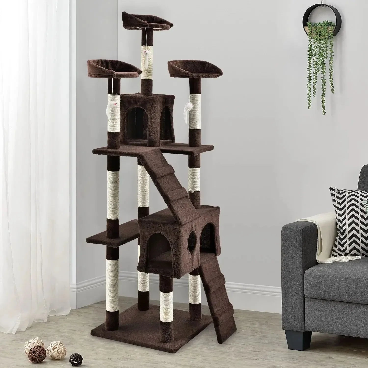 Pet Products Multi-Layer Large Integrated Cat Climbing Frame Wear Resistant Cat Bed Solid Wood Large Jumping Cat Tree