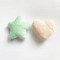 Custom Heart and Star Padded Patches Soft Plush Material 3D Mini Stuffed Toy 5 cm Fabric Aqua Blue Star Heart Patch for Garment