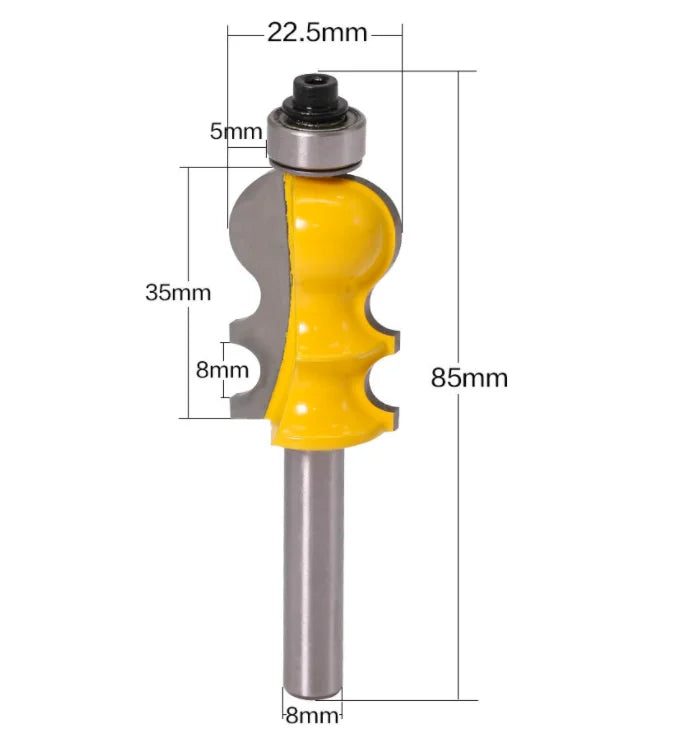 L-N194 1PC Architectural Molding Router Bit 8mm Shank Line Knife for Furniture Making MegaBDM