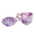 Colored Natural  Hand Crafted Unique Dream Amethyst Cup and Coaster Carved Ornaments for Gift  LSY