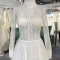 Jancember LSSG042 Illusion Formal High Neck Bridal A-line Wedding Dresses
