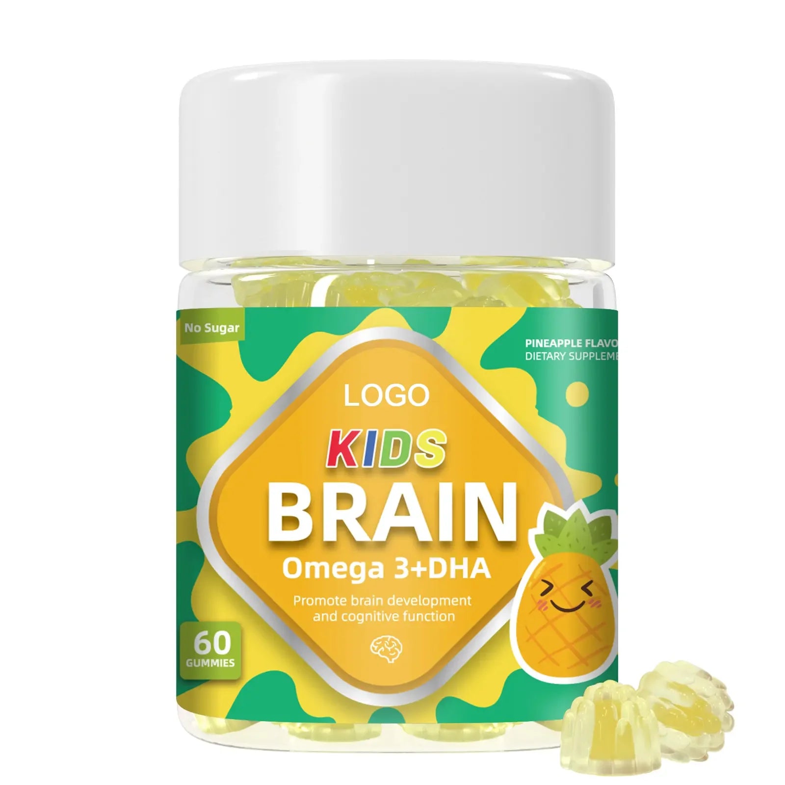 Factory Supply Kids Gummies Omega 3 DHA Multivitamin Brain Gummy Support Healthy Immunity