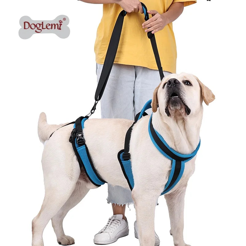 Soft Breathable Mesh Harness for Dog Walking Full Body Support with Comfortable PVC Cloth Handle XL Size Vest Style Lift Harness