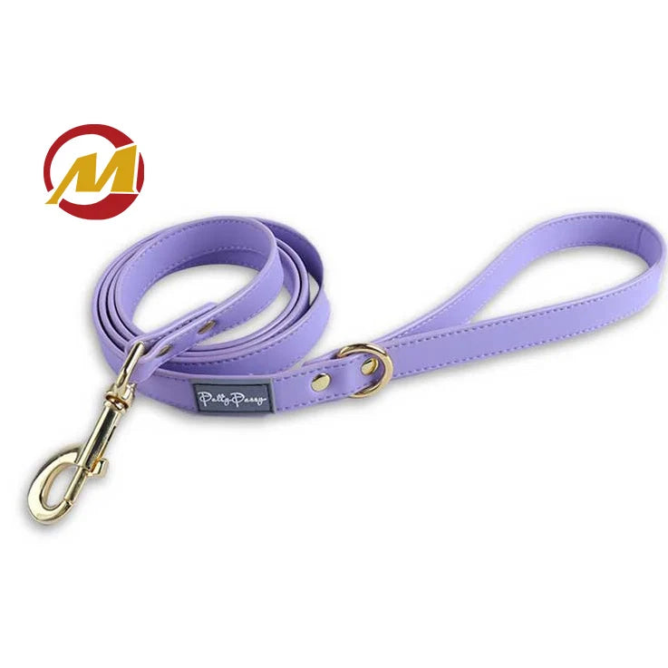 Custom Logo Pet Sets Lead Pu Comfortable Leather Dog Leash