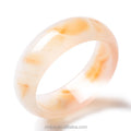 Douyin Xiaohongshu the Same Yellow Agate Bracelet Widened Jade and Chalcedony Bracelet Ancient Law Inheritance Bracelet Female