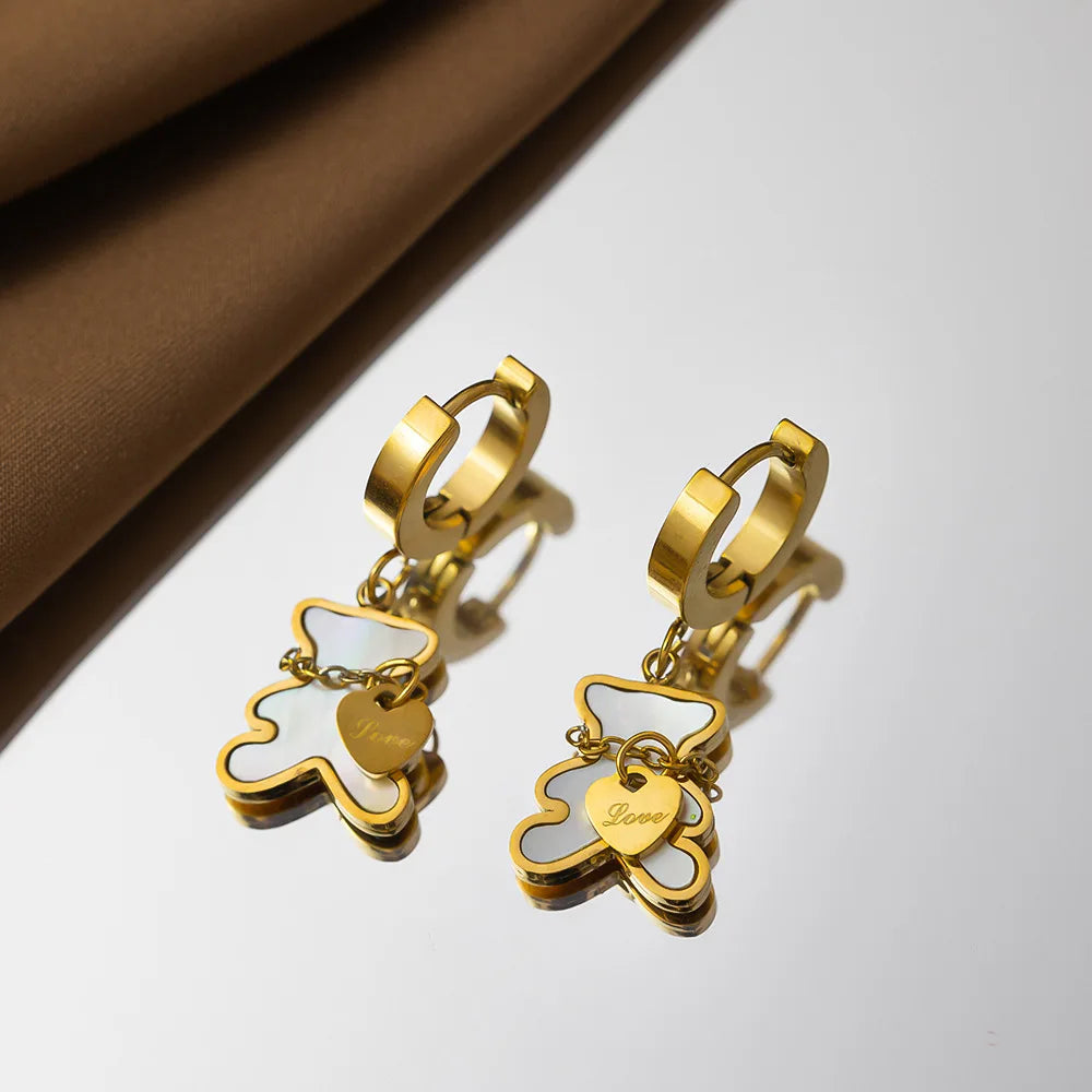 New Arrivals Stainless Steel 18K Gold Plated Butterfly Earrings Bling Cute Diamond Earrings for Women