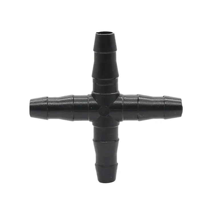 Micro 4mm Garden Drip Irrigation Hose Splitter Accessories 1/4 Inch 4 Way Barb Connector