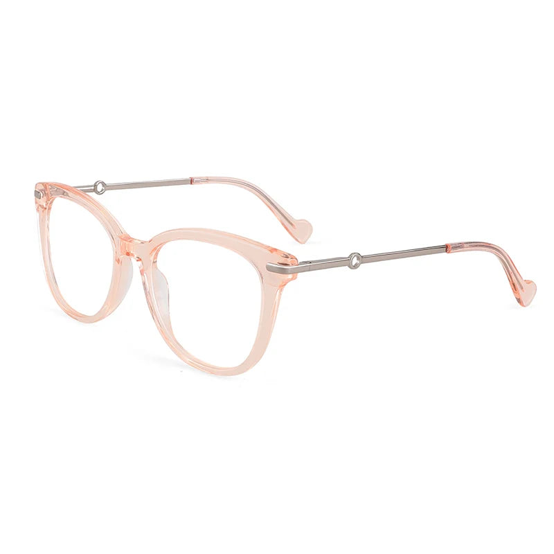 Vintage Designer Anti Blue Light Acetate Metal Glasses Frames Round Eyeglasses Frames Fashion Women Eyewear