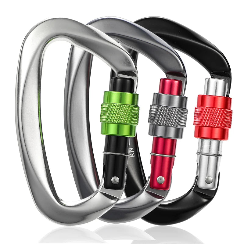 CLIWIZ Factory Wholesale Aluminum Alloy Rock Climbing Cave Exploring 25kN Ultra-Light Screw Gate Snap Hooks Carabiner SGM7104B
