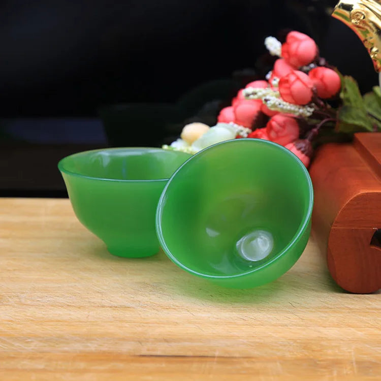 HY Home use Hand made bowl natural green stone luxury jade sink