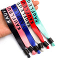 Custom logo Fabric Wrist Bands Event Woven Polyester Fabric Ribbon Festival Wristband Elastic Bracelet Woven Festival Wristbands