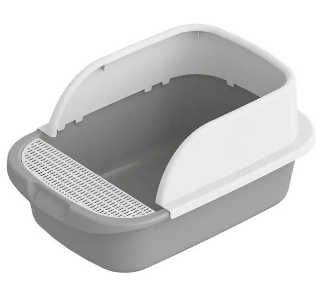 Anti-Splash Open Litter Box Small Sifting Litter Box Detachable High Sides Kitten Toilet Litter Tray Pan Scoop for Cat