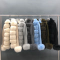 Fashion  Women Real Front Fur Trim Coat fox Fur Sweater Cardigan