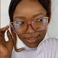 TR525 Oversize Square Glasses Frame for Women&Men Retro Metal Anti-Blue Light Glasses Optical Spectacle Glasses Eyeglasses