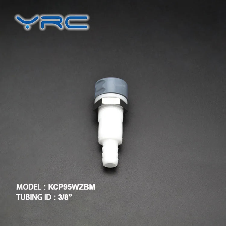 YRC Factory 3/8" Female Quick Disconnect Couplings Fittings for Plastic Tube 60psi Pressure Brass Chrome-Plated Nut SUS 316