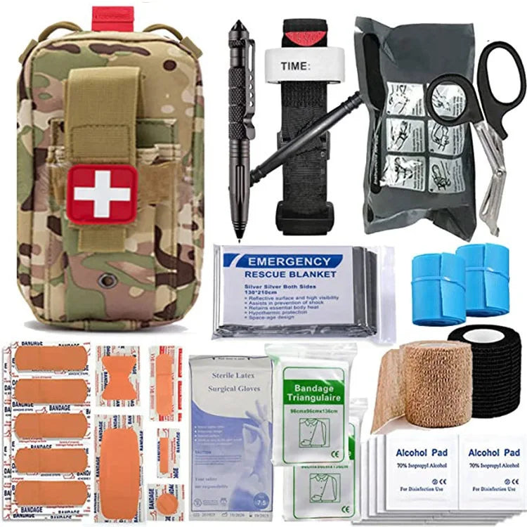 Camping Outdoor Survival Kit Bag EDC Trauma First Aid Survival Kit for Tactical Emergency