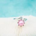 R030591 DIY 6-8mm Natural Freshwater Pearl Ring Accessory 925 Sterling Silver Adjustable Size Engagement Jewelry Ring for Women