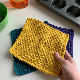 Y-F Handmade Crochet Organic Cotton Dishcloth Gift for the Kitchen Towels Set of Dishcloths