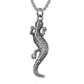 Wholesale Vintage Fashion Jewelry Lizard Pendant Gecko Necklace Stainless Steel Silver Plated Religious Punk Wall Hip Hop Charm