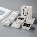 Wholesale Custom Cardboard Jewelry Gift Boxes Ring Bracelet Earring Packaging Box Bow White Gift Boxes YF2391