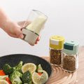BBQ Herb Spice Tools Seasoning Jar Measurable Salt Seasoning Bottle Wholesale Kitchen Accessories Press Glass Spice Jars