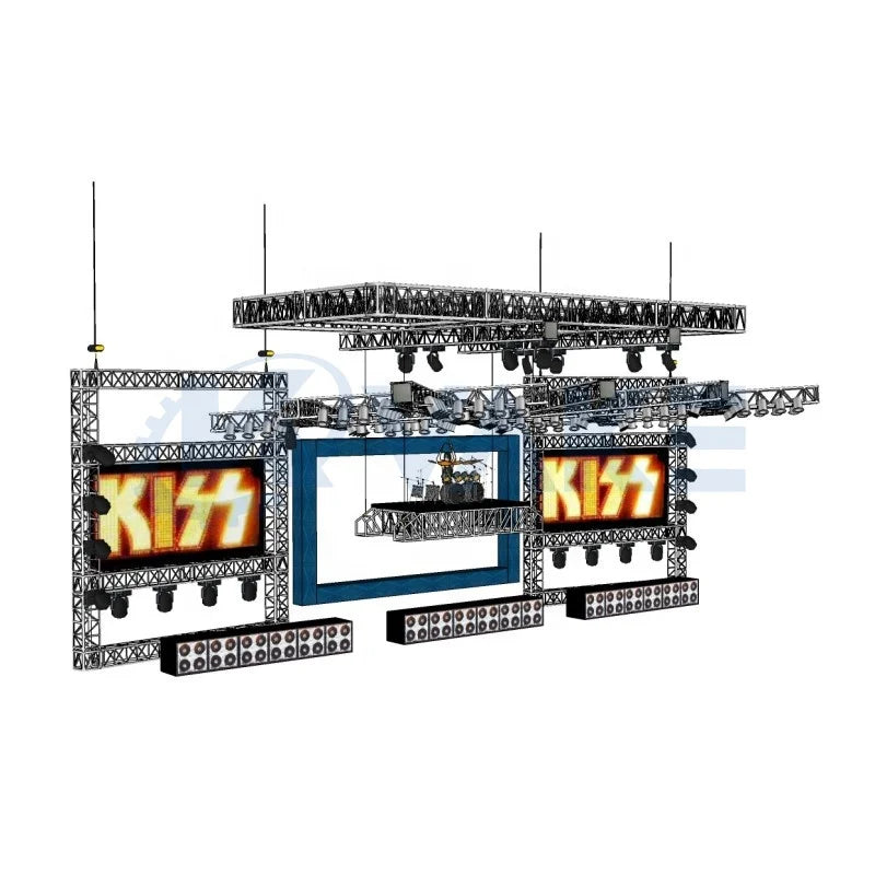 TUV Certified Customized 3000kg LED Screen Truss Stand Steel and Aluminum Alloy Material Displays