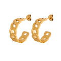 Fashion Chain Earrings Stainless Steel Plated 18K Gold Versatile Stud Earrings
