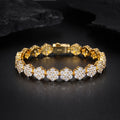 New Arrivals 925 Sterling Silver Hip Hop Jewelry VVS Moissanite 9mm Iced Out Flower Chain Bracelet