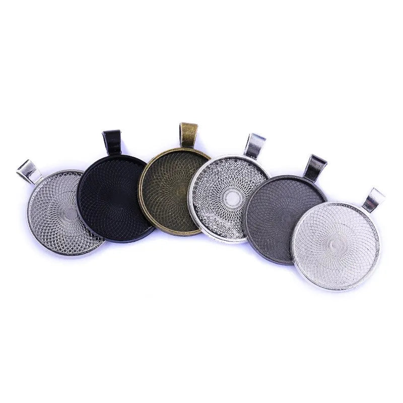 25mm Zinc Alloy Blank Cameo Cabochon Base Trays Charm Pendant Setting DIY Accessories Necklace Jewelry Making for Jewelry
