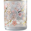Japan Style Cherry Blossoms Drink Tea Glass Cup With Gold Rim Line