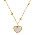 Mother of Pearl love Necklace Simple Banquet Wedding Women's Gold and Silver Necklace Stainless Steel Necklace
