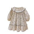Hot Selling Product Custom Floral Girl Dress Round Neck Fold Cotton Dress Dresses for Kids Girls