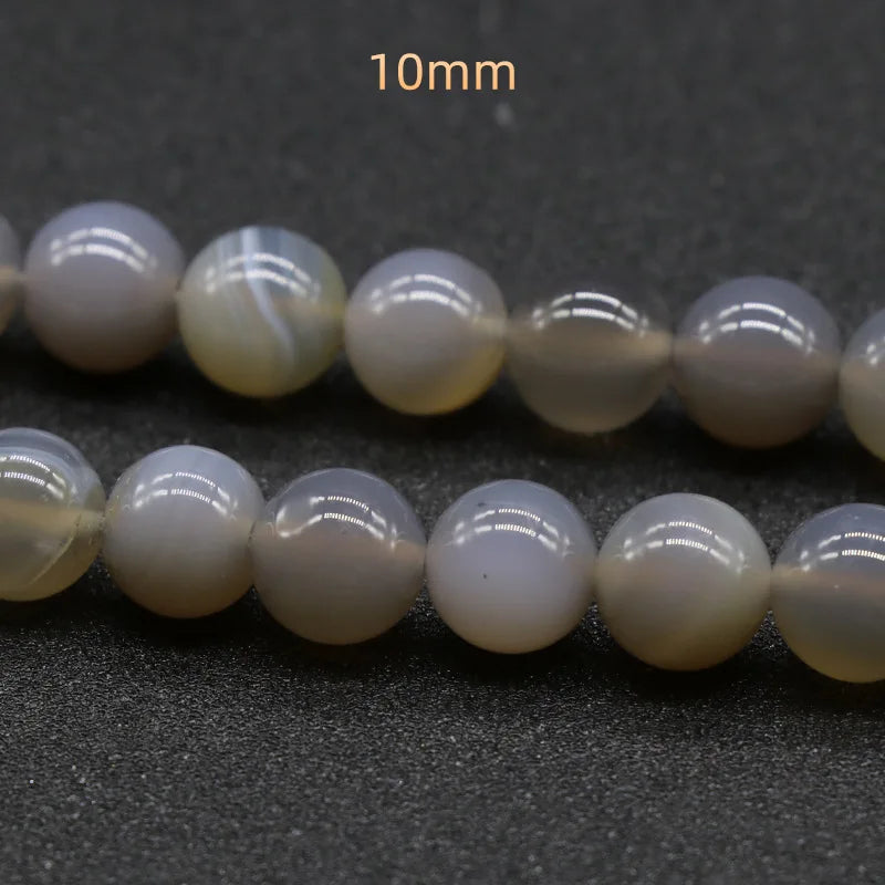 DIY 100% Reliable Semi-stone Crystal Ball Beads Grey Agate 10mm in Wholesale Price Jade Stone