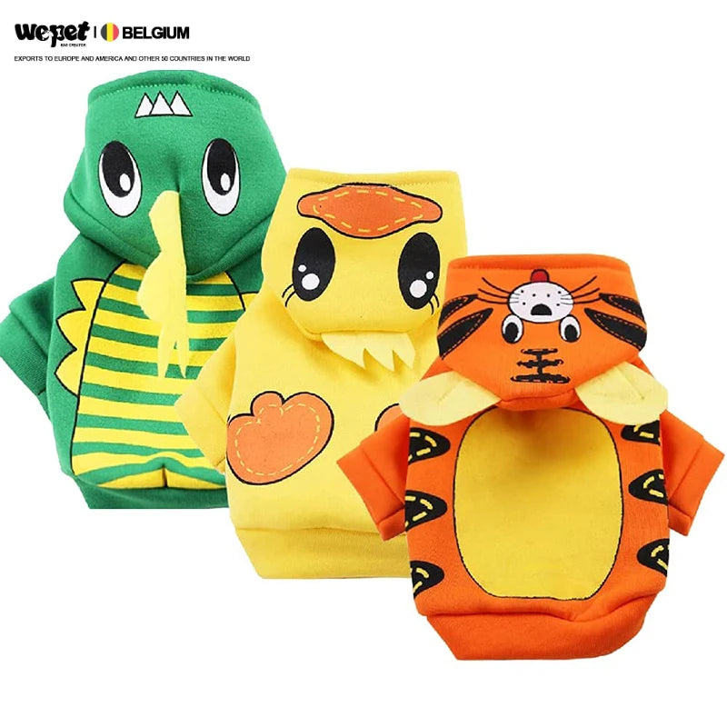 Small Dogs' Winter Fall Puppy Sweatshirt Chihuahua Doggie Pet Cat Warm Fleece Coat Outfit Mesh Material Chinese New Year Hoodie