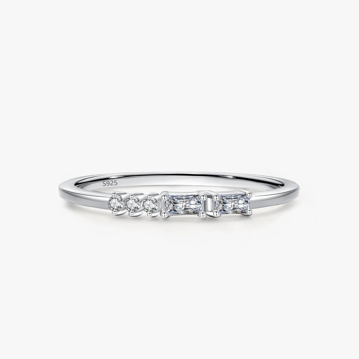 Ailmay Top Quality Real 925 Sterling Silver Dazzling Zircon Stackable Rings for Women Minimalist Fine Jewelry New Style
