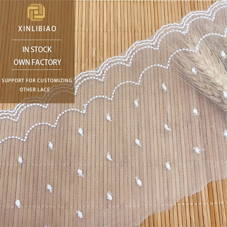 Water Soluble Embroidered Lace Made of 100% Polyester Mesh Fabric for Wedding Dresses Shoes Bags and Home Decor