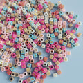 5mm Colored Square Gold Letter Bead Jewelry for DIY Couple Friendship Bracelet Necklace Fashion Accessories