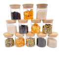 clear Round Glass Storage Food Jar with Bamboo Wooden Top