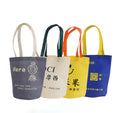 Customized Round Bottom Non-Woven Fabric Tote Bag Reusable Foldable Cylinder Design with Custom Logo for Shopping Gift Packaging