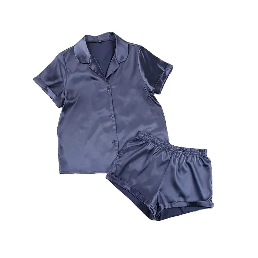 100% Silk Sleepwear Sleeping Pijama Women Silk Satin Pyjamas Pajama