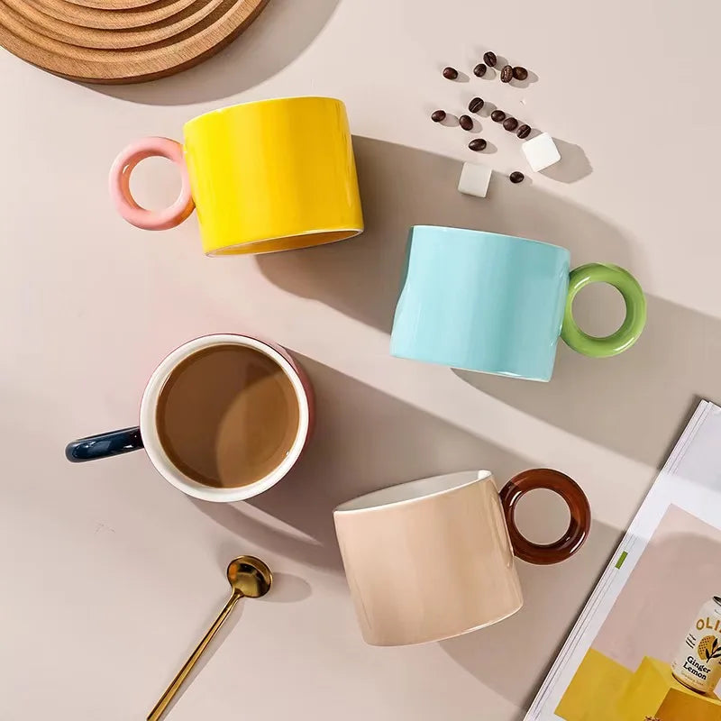 Whole Korean Style 450ml Ceramic Mug Creative Milk Cup Porcelain Coffee Mugs