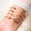 KR-72 Bracelet Set Jewelry Alloy Ball Leaf Arrow Gold 4pcs Bangle Bracelet Kit