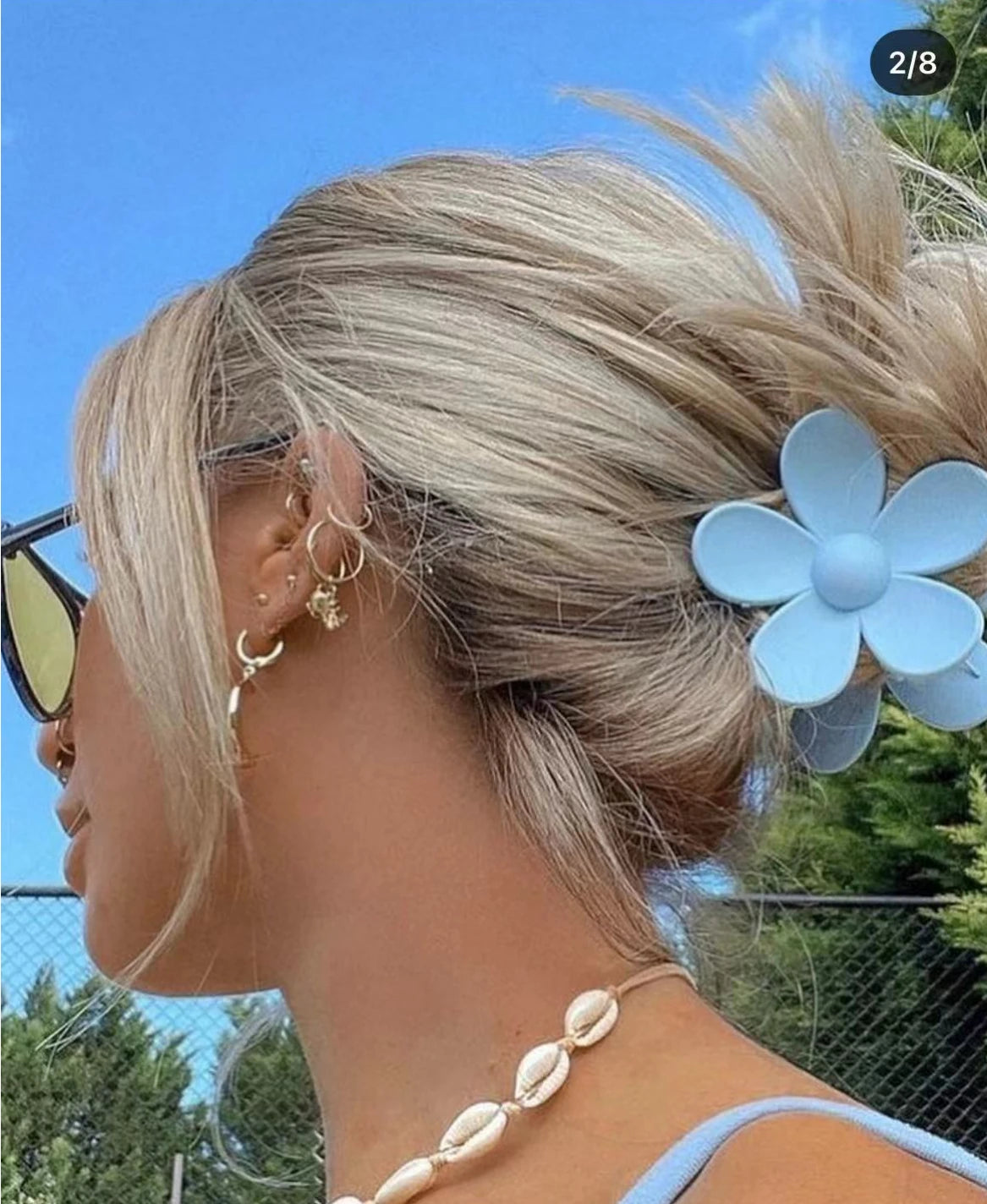 Wholesale 2022 New Design Fashion Colorful 7cm Flower Shape Acetate Hair Claw Clips  for Summer
